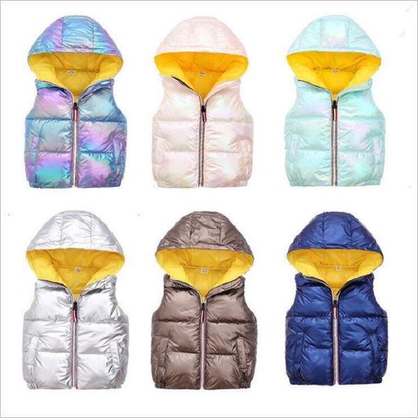 

autumn winter bright color fashion leisure sports hooded warm thicken vest for childrens outerwear baby boys girls vests 3-8y, Camo