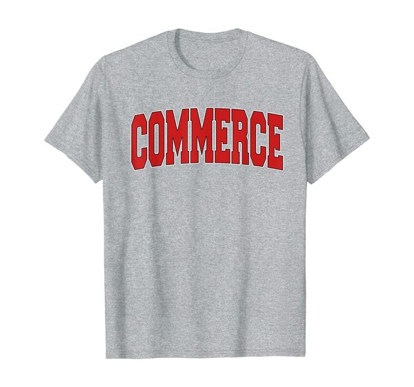 

commerce ca california varsity style usa vintage sports t-shirt, White;black