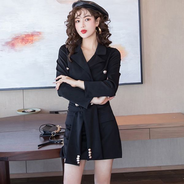 

Spring autumn comfortable formal fashion 2 female ensembles double short jacket mini skirt thin quality sets, Black