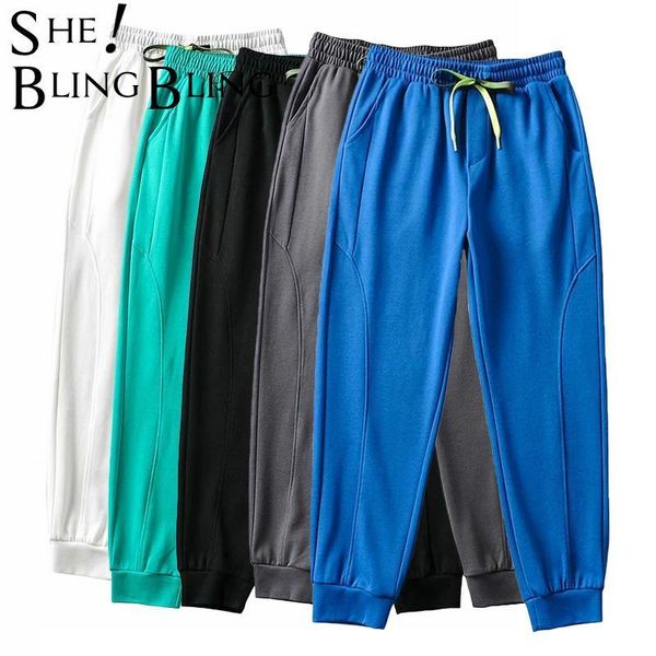 

women's pants & capris sheblingbling za women 2021 joggers autumn drawcord elastic high waist casual workout long harem green female sw, Black;white