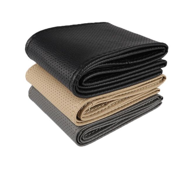 

steering wheel covers braid on car interior protective cover durable needles thread artificial leather 38cm in diameter accessories