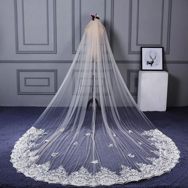 

bridal veils elegant wedding veil 3 meters white color bride accessories, Black