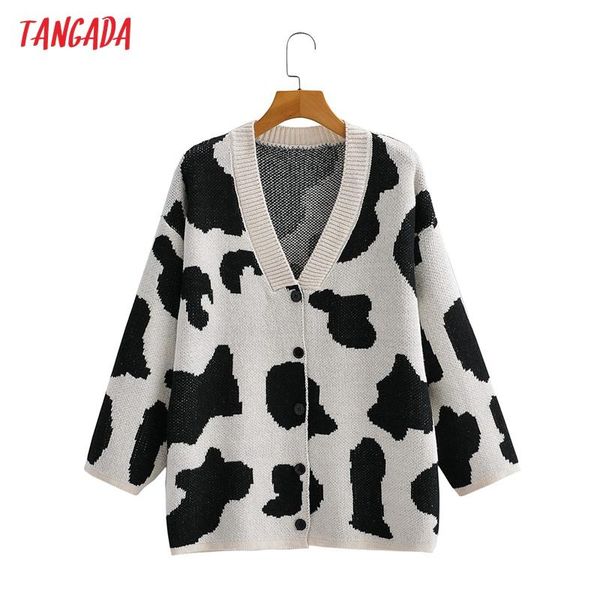 

women's knits & tees tangada women elegant milk cardigan vintage jumper lady fashion oversized knitted coat 1f267, White