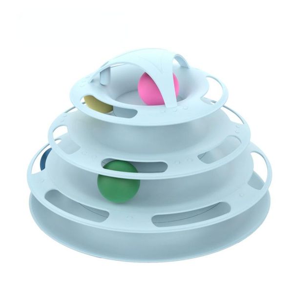 

cat toys 4 levels pet toy tower tracks disc intelligence amusement disk play track ball training plate
