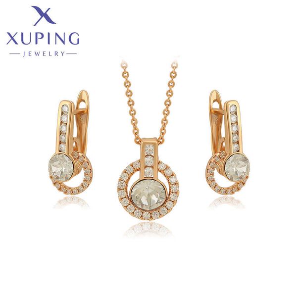 Xuping Jewelry Nuovi cristalli di lusso Orecchini e set di collane per le donne Party Girl Gift A00718606 H1022