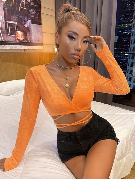 

lace up wrap crop s9hx#, White