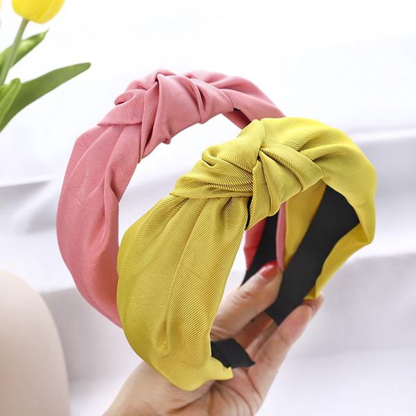 

korean hair accessories headband all-match solid color fabric hairband fashion knot women girls