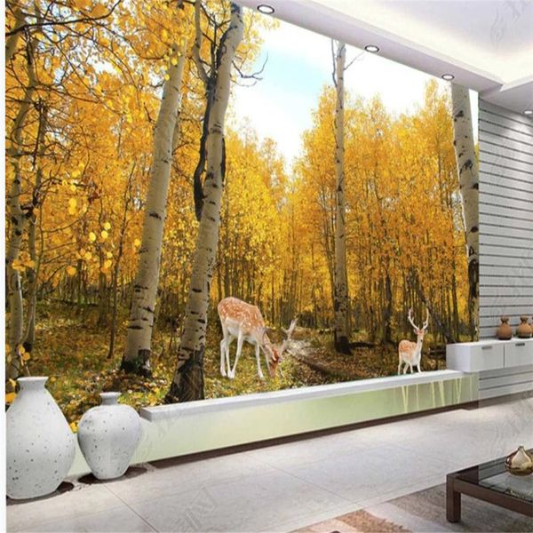 

3d murals wallpaper living room classic wallpaper for walls forest beautiful scenery wallpapers, Yellow