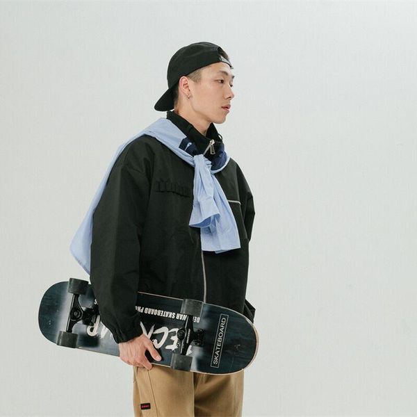 

men's jackets coat harajuku casual solid color spring autumn, Black;brown