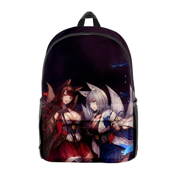 

backpack kawaii azur lane cosplay 3d merch fashion oxford cloth shoulder printed multi zipper pack casual school bag