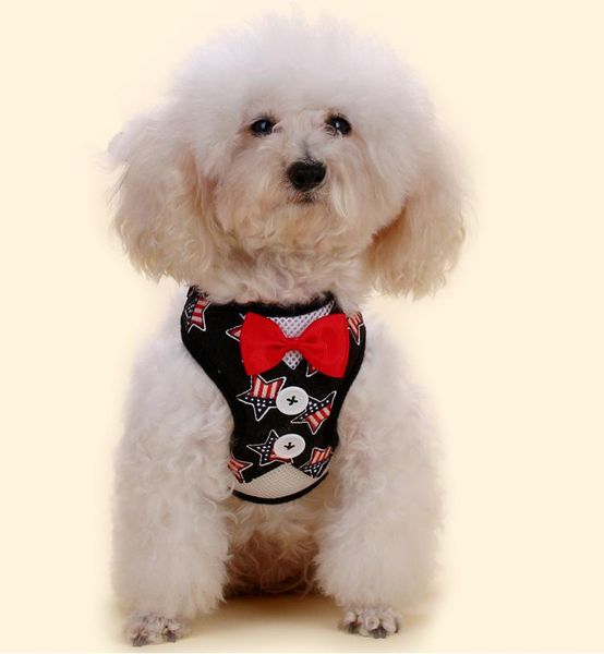 

dog collars & leashes breathable vest harness nylon and leash set for small dogs cat pet chest strap vest-style dress bow