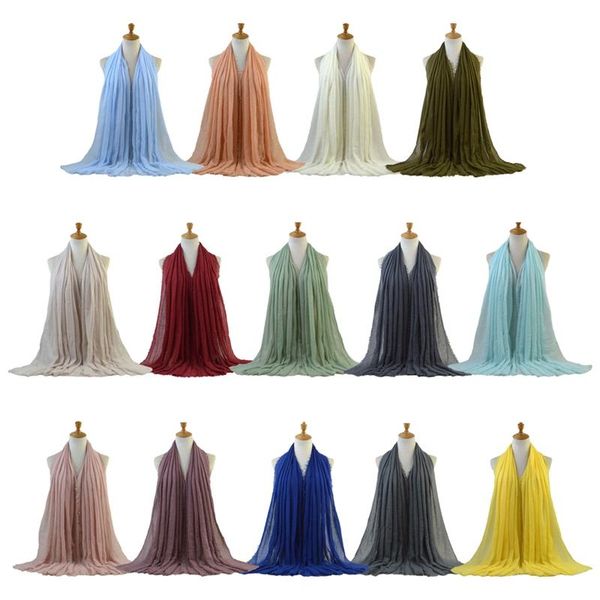 

scarves 2021 plain cotton hijab shawl scarf women solid color long shawls and wraps muslim hijabs ladies, Blue;gray