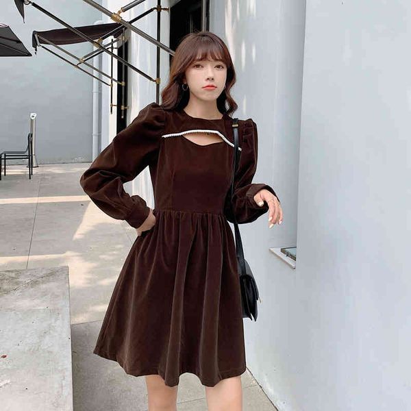 

dress autumn winter dress korean style loose long golden velvet out female bing as mujer, Black;gray