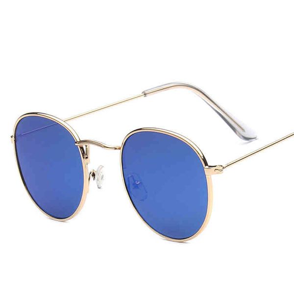 

trendy round rim colorful reflective blue lens covered sunglasses, White;black