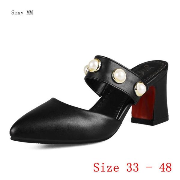 

high heels women pumps slingbacks heel shoes stiletto woman party plus size 33 - 40 41 42 43 44 45 46 47 48 dress, Black
