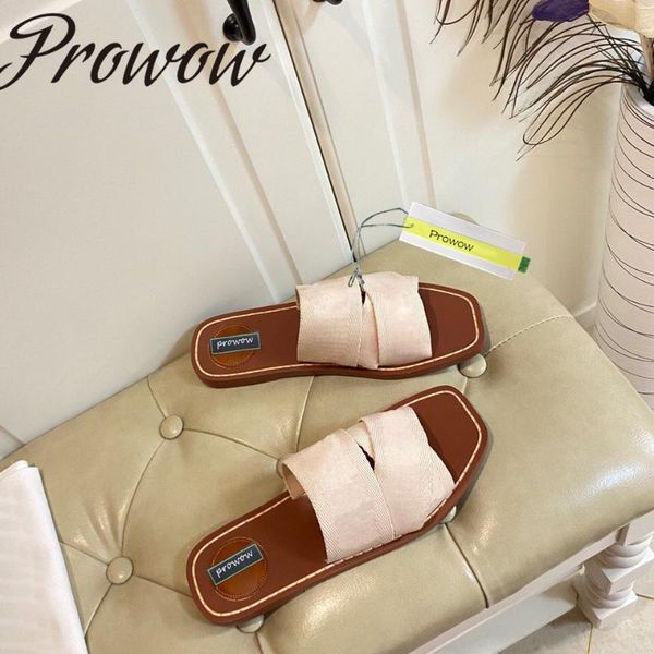 

slippers prowow summer women slides party casual flats sandals beach shoes szie 41, Black