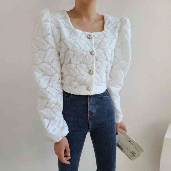 

blouses bubble glove shirt from the one chic breasted loop 1jgx, White