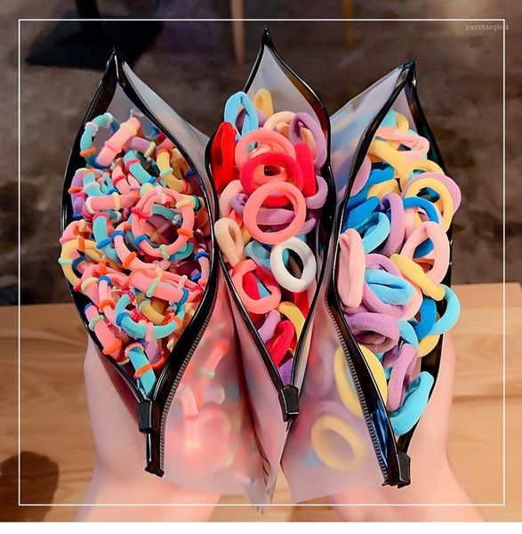 

pcs/bag children baby cute colors nylon elastic hair bands girls sweet ponytail holder rubber kids accessories1, Slivery;white