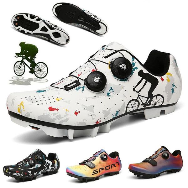 

cycling footwear 2021 flat mtb shoes men breathable racing road bike self-locking professional bicycle sneakers, Black