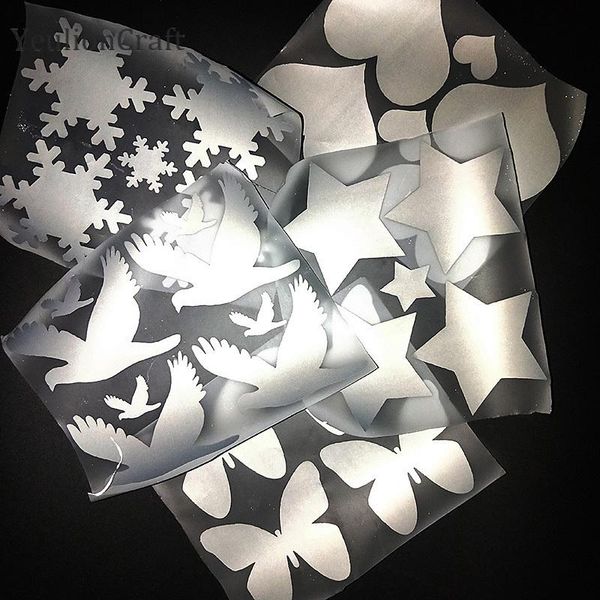 

craft tools chzimade star leaves pattern heat-transfer for clothes diy reflective sticker iron on fabric garment home decor