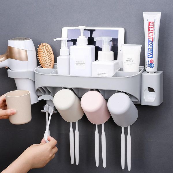 

bathroom storage & organization concise bamboo fiber hanging type toothbrush frame avoid nail bring automatic squeeze toothpaste out of a tu