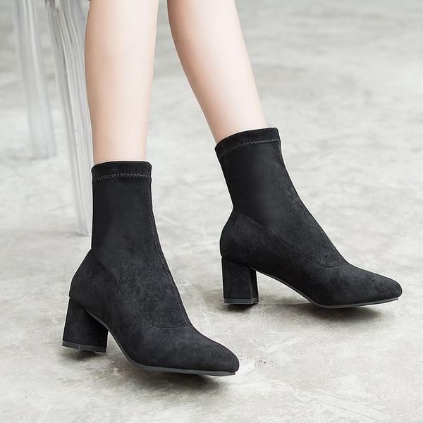 

boots waterproof women high heel black fashion comfortable warm heels ladies shoe zapatos casuales de mujer-99