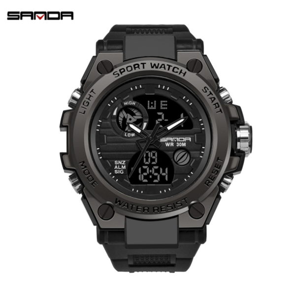 

men's watches black sports watch led digital 3atm waterproof military s male clock relogios masculino wristwatches, Slivery;brown