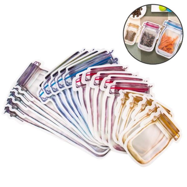 

storage bags reusable mason jar bottles nuts candy cookies bag waterproof seal fresh food sandwich