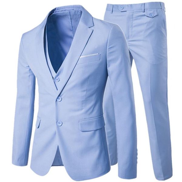 

men's suits & blazers suit jacket pants 3 pieces sets / nice men business dress male wedding coat + trousers waistcoat s-6xl, White;black