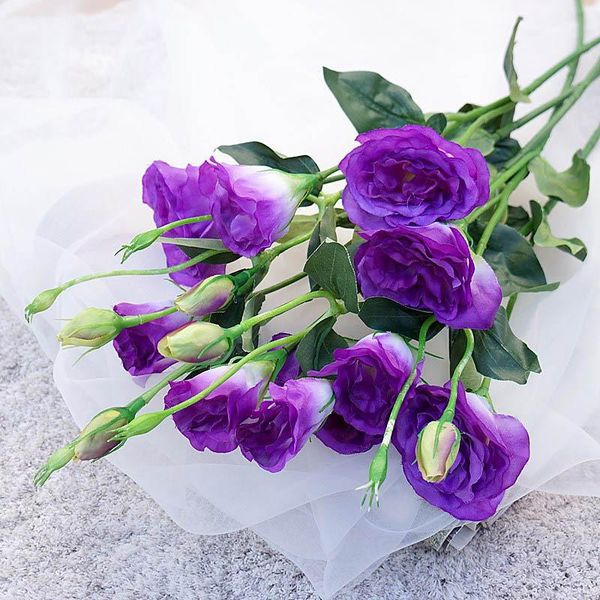 

decorative flowers & wreaths white lisianthus artificial silk home table decor pography floral floristry supplies