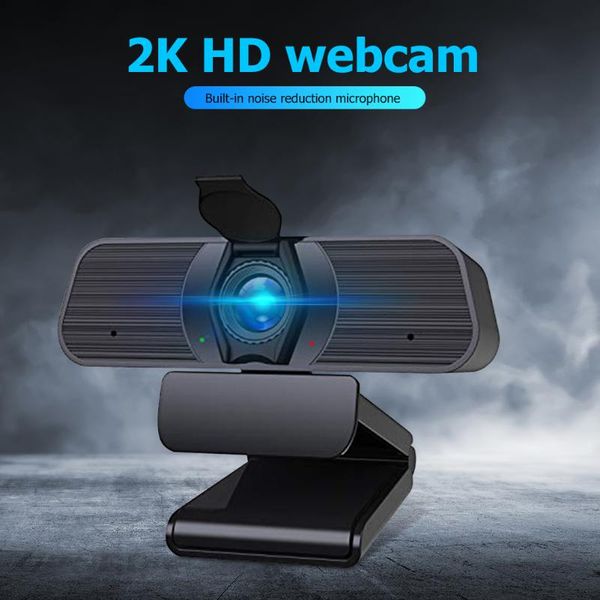 

webcams 2k hd webcam with built-in microphone usb driver web camera privacy cover tripod stand for pc computer