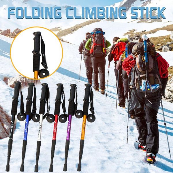

outdoor walking sticks lightweight folding collapsible trekking poles pack adjustable hiking or strong @40