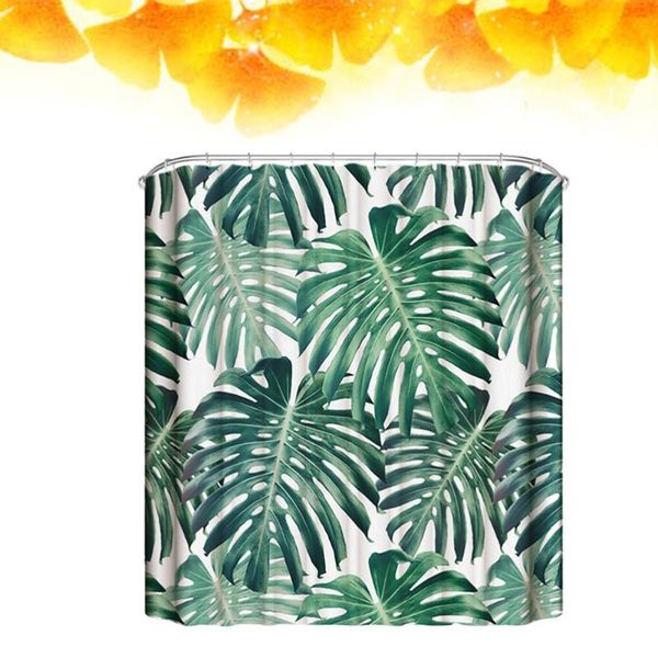 

shower curtains nordic green leaf plant printing curtain polyester waterproof cloth bathing home room decor