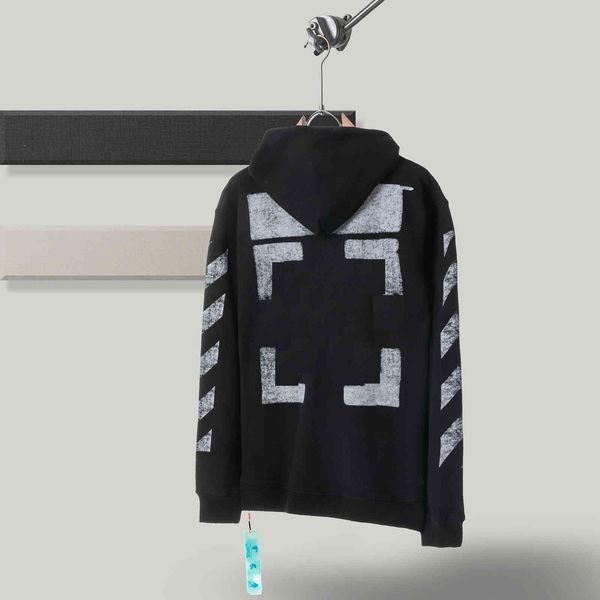 

long sleeves hooded sweatshirt black arrows hoodie off and ow womens mans white oversized clothing