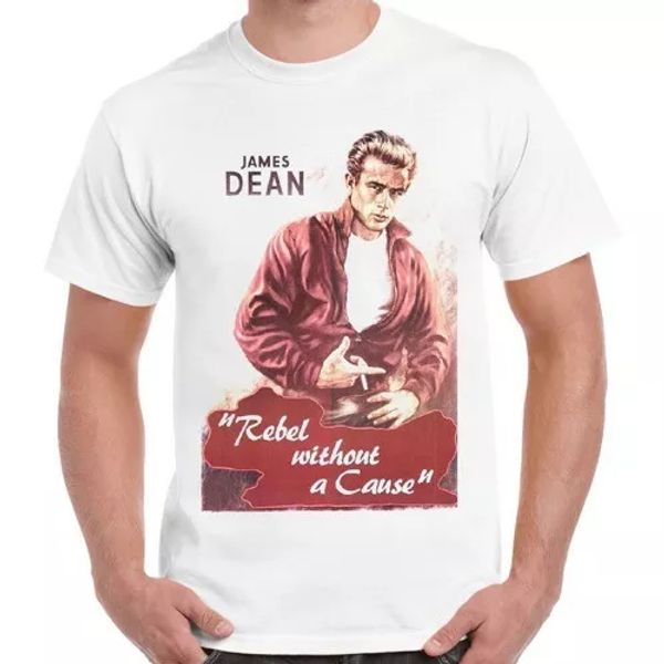 

james dean rebel without a cause film retro t shirt 1295, White;black