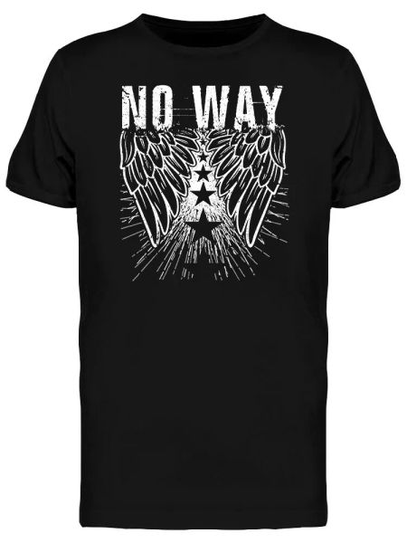 

No Way Winged Graphic Tee Men's -Image by Shutterstock, White;black