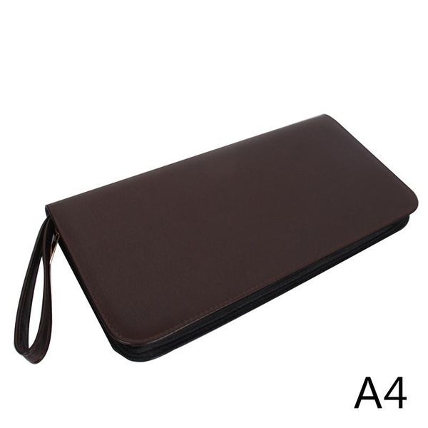 

fashion fountain pen roller pu leather case pouch bag coffee color for 36 pens with zipper pencil bags