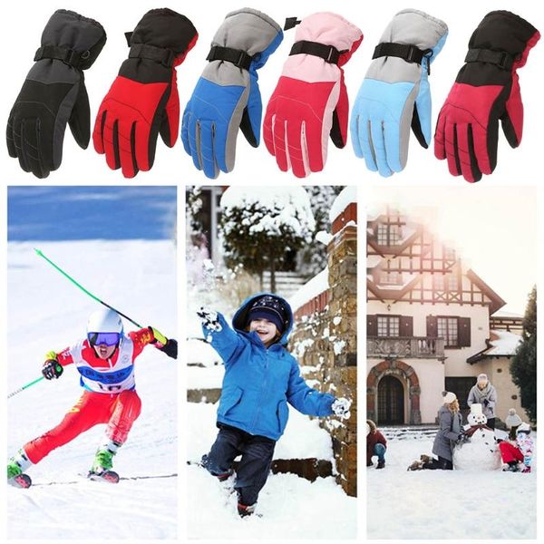 

kids child winter thicken warm mountain snowboard ski gloves windproof mittens b2qd children's, White