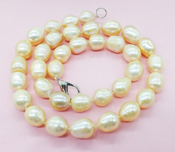 

chokers real sea water baroque pearl necklace (have flaws), Golden;silver