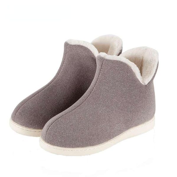 

boots women plush home slippers indoor high shoes big size 45 flat slipper woman winter house sapatos mujer, Black