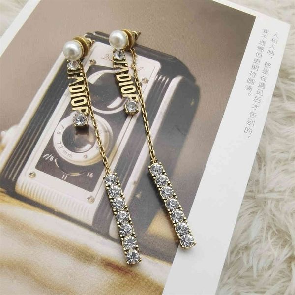 

tassel small pearl low-key brilliant diamonds studded earrings female jewel luxury_f0sx, Golden;silver