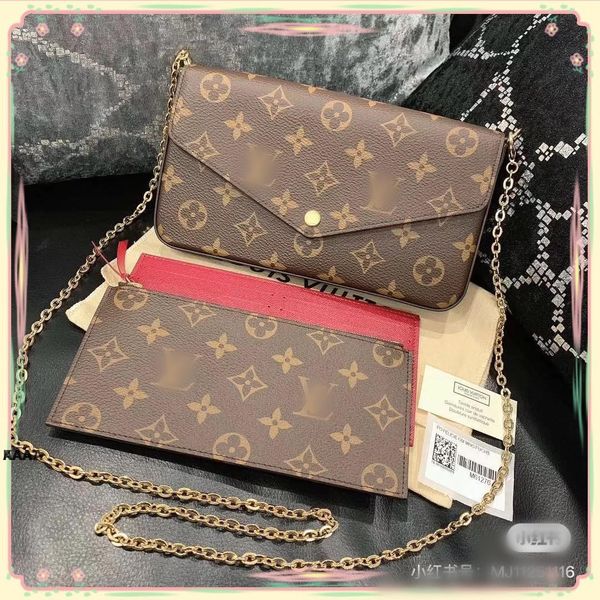 

3 pcs/set favorite multi pochette accessories women crossbody purse messenger bags handb gglvlouisvitton yslvutton, Red;black