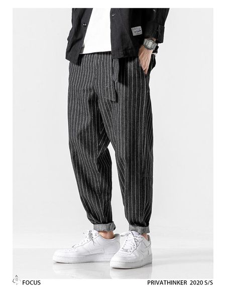 

men's jeans mrgoldenbowl 2021 streetwear loose denim pants men autumn winter striped oversize harem male fashion pockets, Blue