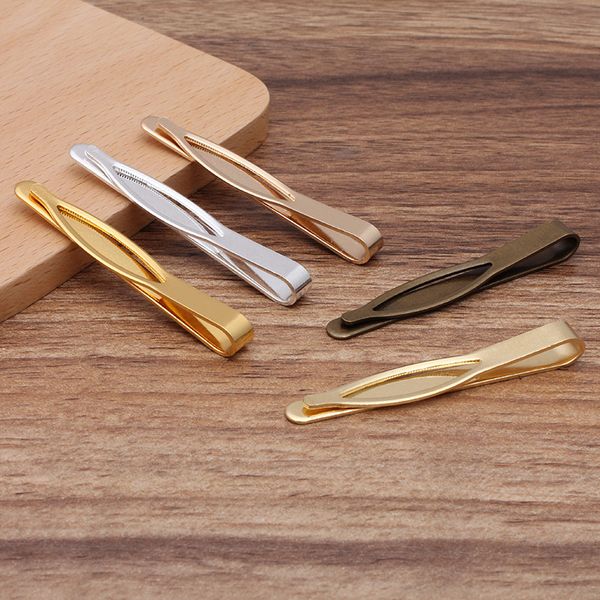 10 pcs 55x9mm cor plt gravata gravata grampo liso fecho barras pins clips para menino homens camisa formal camisa cerimônia de casamento DIY artesanato