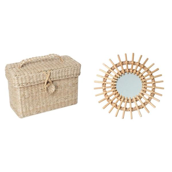 

decorative objects & figurines handmade rattan small storage box with lid nordic dressing mirror innovative art decor round