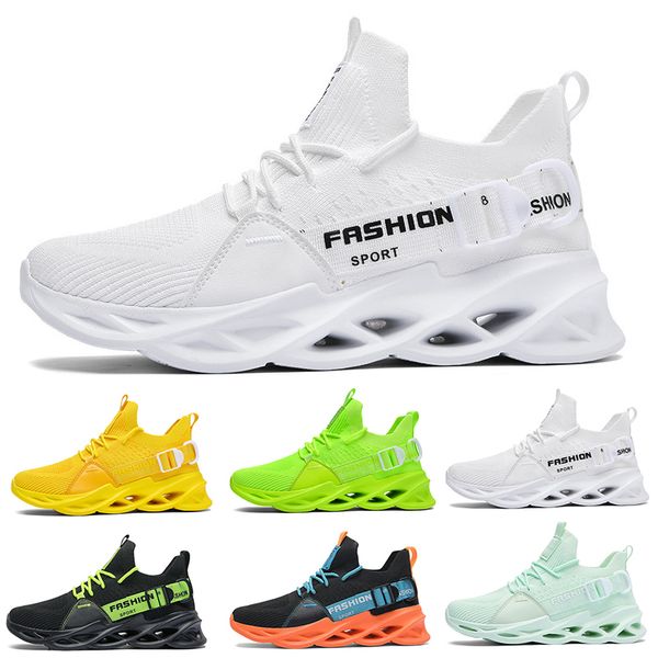 

non-brand men women running shoes black white green volt yellow orange breathable mens fashion trainers outdoor sports sneakers 39-46