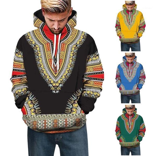 

men's hoodies & sweatshirts winter ethnic printed long sleeved hooded tether sweater print long-sleeved tethered sweatshirt free, Black
