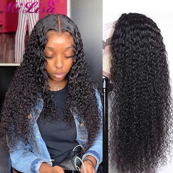 

lace wigs curly human hair wig for women frontal 13x4 front brazilian remy 28 30 inch deep wave, Black;brown