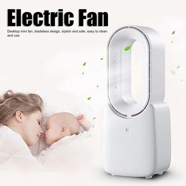 

electric fans ventilador bladeless fan with light mini portable deskcooling usb charging for home office white