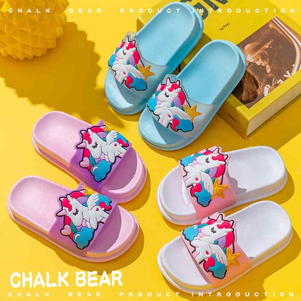 

new summer children sandals unicorn for girls soft bottom home shoes baby bathroom slippers flip flops 80% off outlet online sale bpz8, Black